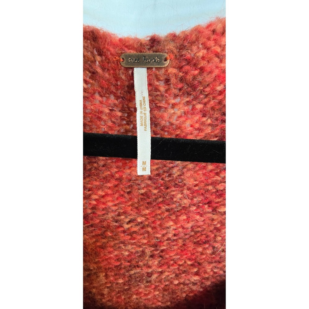 M‎ Free People Sweater Tunic Orange Knit Pullover Oversized chunky sweater - Picture 6 of 9